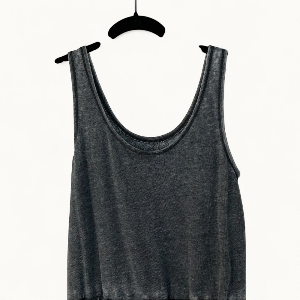 Mossimo Supply Co Gray Knit Romper Sleeveless Drawstring Waist Casual Size L - Picture 7 of 11